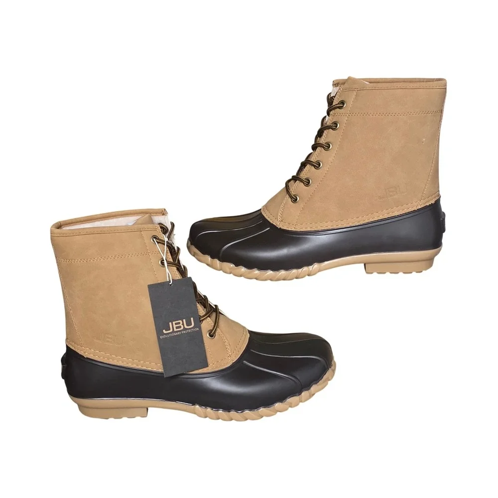 JBU‎ by Jambu Maine Waterproof Duck Boots Mens 12 Dark Brown Beige N3MNE20 NEW